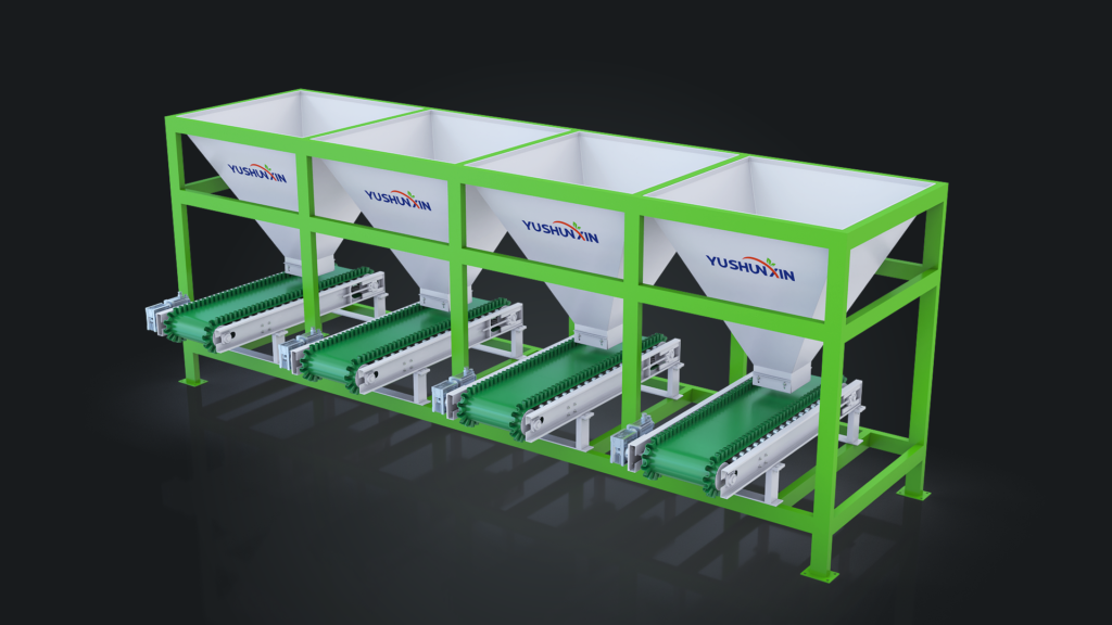 Máquina dosificadora dinámica de cuatro almacenes