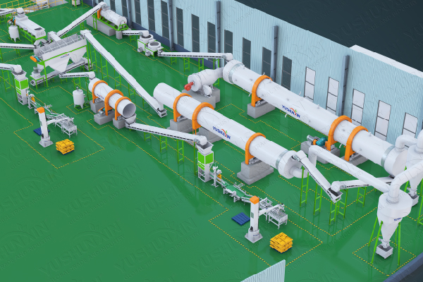 Línea de producción de granulación de fertilizantes orgánicos.